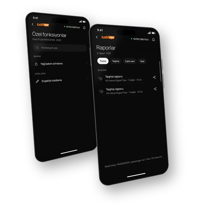 OBDTalk uygulama ekranları